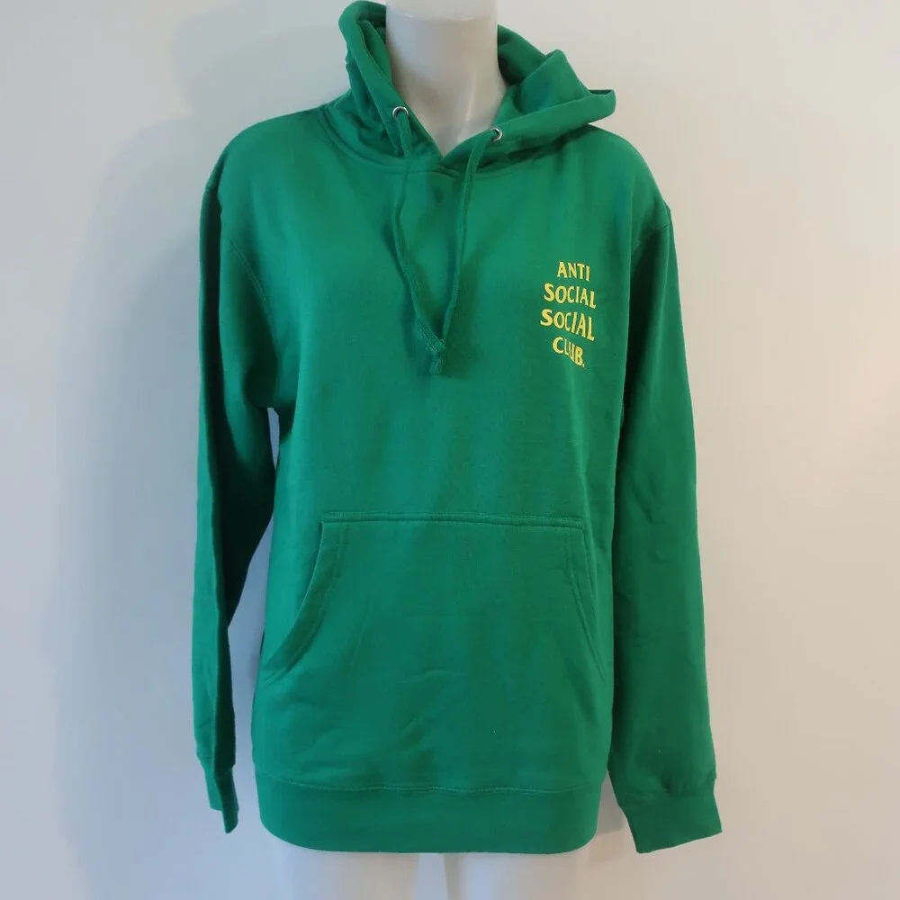 NWT Authentic Mens Anti Social Social Club Green Graphic Pullover Hoodie S - Picture 3 of 9